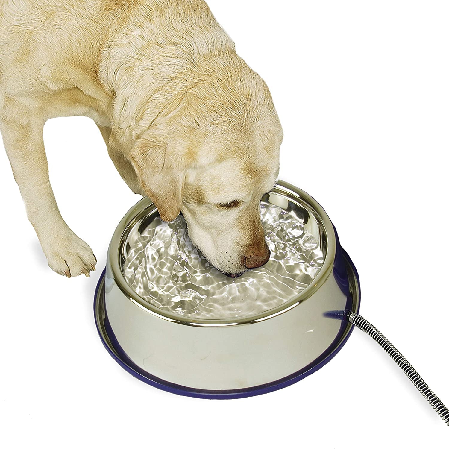 Thermal-Bowl 102 oz Heated Outdoor Pet Water Dish - No-Freeze Stainless Steel with Anti-Chew Cord & 25W Safety Certification