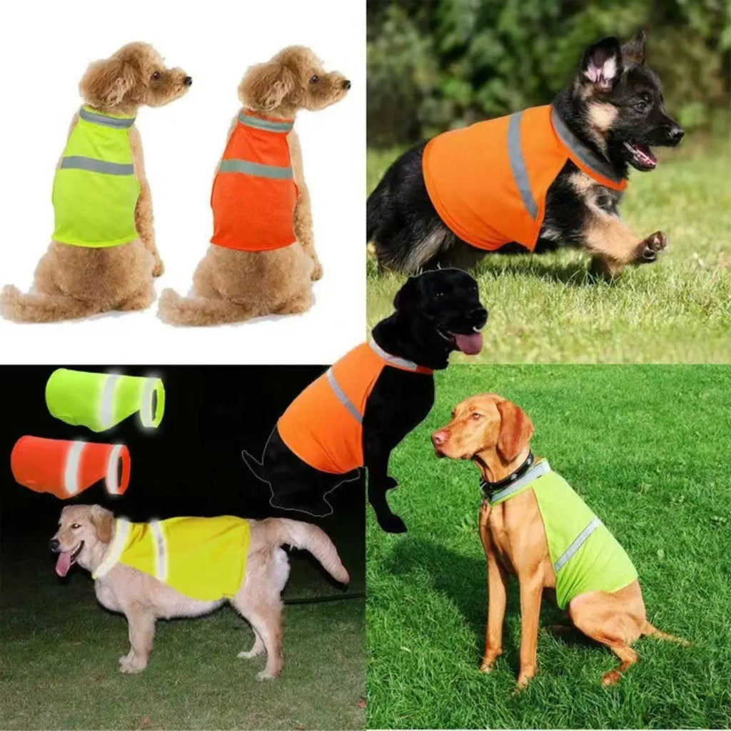 Reflective Dog Safety Vest High Visibility Yellow Fluorescent Dog Clothes Dog Hi Vis Jacket Coat Outdoor Night Safety Pet Supply