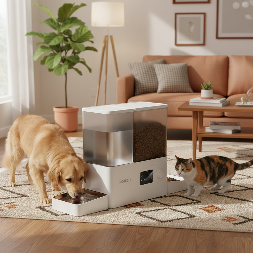 8.5L Automatic Pet Feeder Water Fountain WIFI APP Remote Control Smart Dog 5L Food Dispenser 3.5L Gravity Water Drinker ﻿