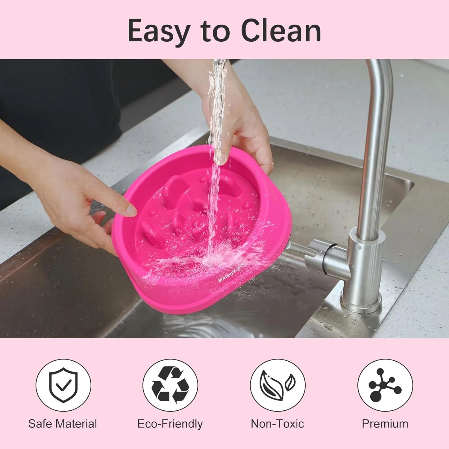 Slow Feeder Dog Bowls, Non Slip Cat Food Bowls, Bloat Stop Maze Pet Dishes, Interactive Feeder for Small Breeds 1 Cup Purple