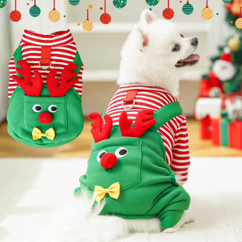 Merry Christmas Pet Clothes Dog Coat Cat Clothing Xmas Puppy Cosplay Santa Tree Costume Happy Festival Coat Supplies Wholesale